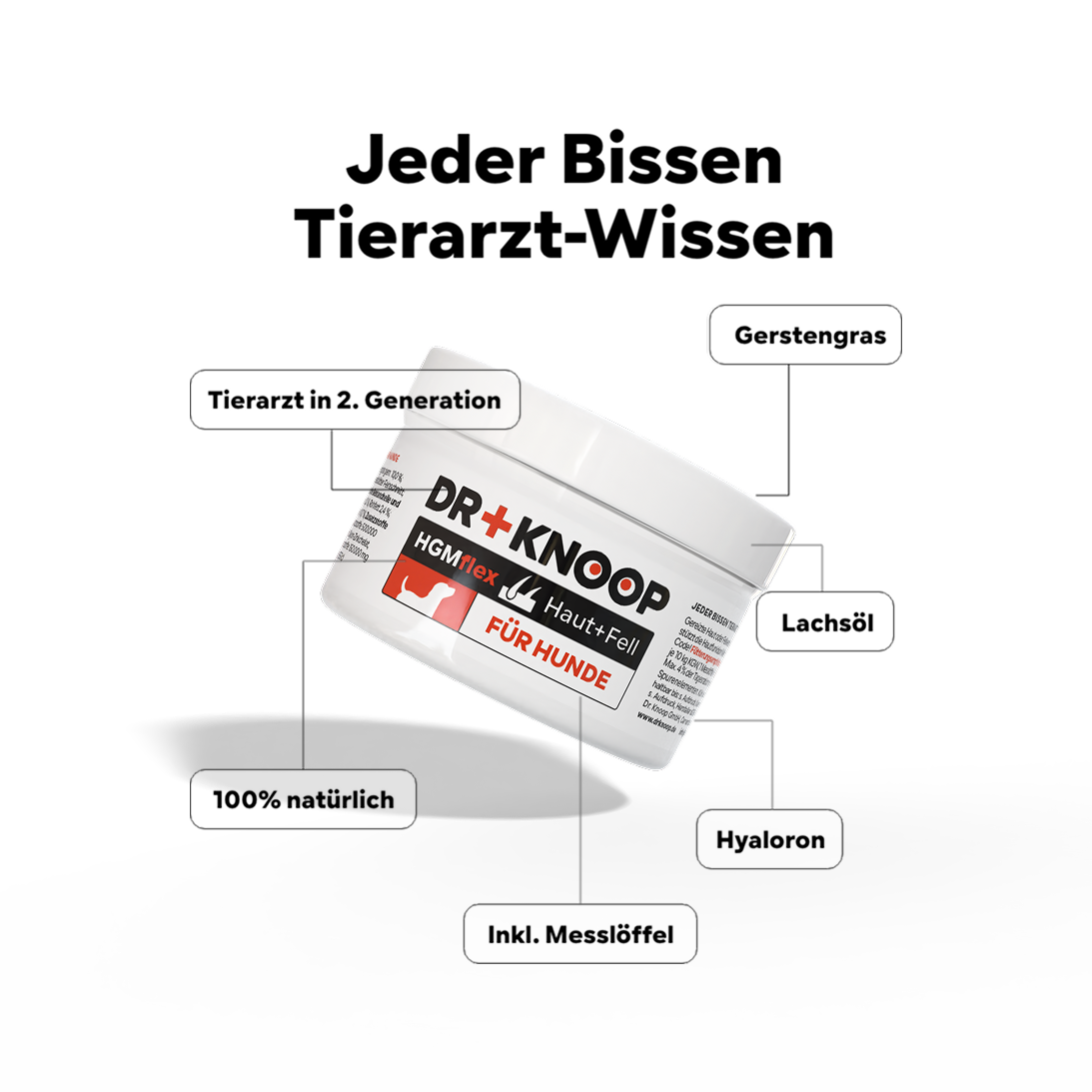 Hund trockene schuppige Haut, Haarausfall, stumpfes Haar, Probleme Fellwechsel - mit Lachsöl MSM Omega 3+6 Fettsäure Hund, Fellpflege Hund, 80g, für Allergiker geeignet, wieder Kraft und Glanz im Fell