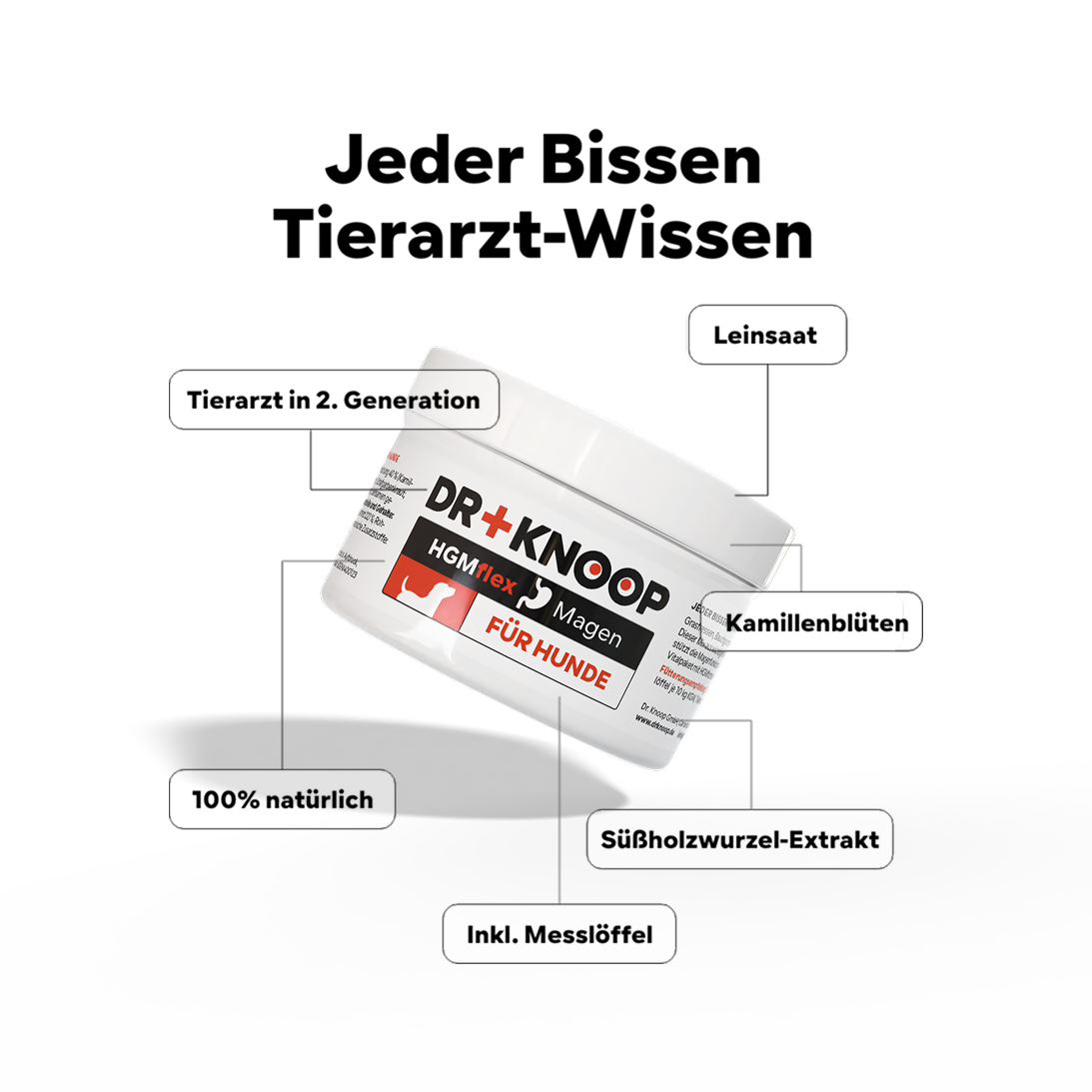 Hund Magenschutz - frisst Gras dann manchmal schaumiger weisslicher Schleim - Sodbrennen wegen Magensäure, natürlicher Säureblocker, nicht Ulmenrinde oder Heilerde - HGMflex Magen, 60 g