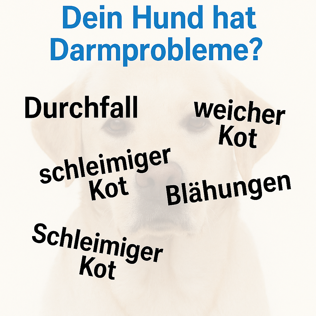Hund Darmpulver, Aufbau Darmflora, Darmsanierung nach Verdauungsstörungen (weicher, schleimiger Kot), mit Probiotika und Präbiotika, für Allergiker geeignet, HGMflex Darm 90g