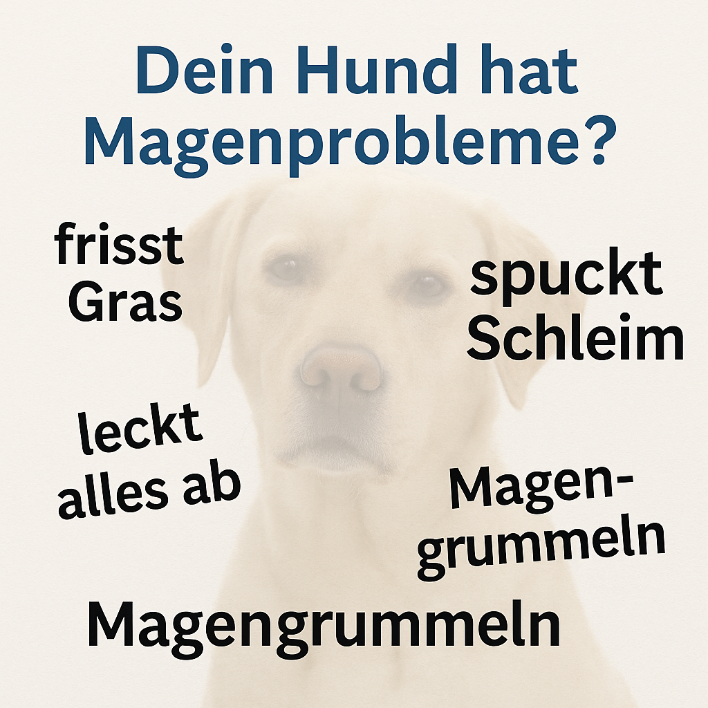 Hund Magenschutz - frisst Gras dann manchmal schaumiger weisslicher Schleim - Sodbrennen wegen Magensäure, natürlicher Säureblocker, nicht Ulmenrinde oder Heilerde - HGMflex Magen, 60 g