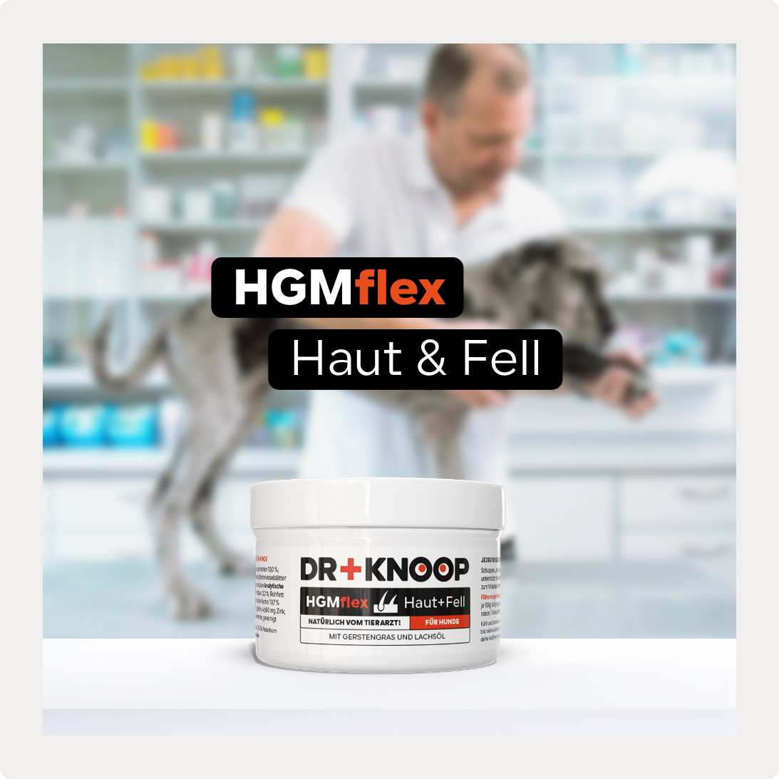 Hund trockene schuppige Haut, Haarausfall, stumpfes Haar, Probleme Fellwechsel - mit Lachsöl MSM Omega 3+6 Fettsäure Hund, Fellpflege Hund, 80g, für Allergiker geeignet, wieder Kraft und Glanz im Fell
