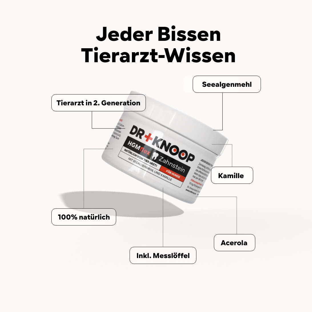 Zahnstein Hund entfernen, Dein Hund riecht aus dem Maul? Zahnpflege Hund gegen Mundgeruch, Zahnreinigung - Pulver anstatt Flocken, Spray oder Bürste,100g, einfacher Einsatz mit Langzeit