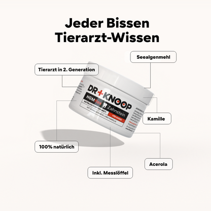 Zahnstein Hund entfernen, Dein Hund riecht aus dem Maul? Zahnpflege Hund gegen Mundgeruch, Zahnreinigung - Pulver anstatt Flocken, Spray oder Bürste,100g, einfacher Einsatz mit Langzeit